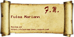 Fulea Mariann névjegykártya